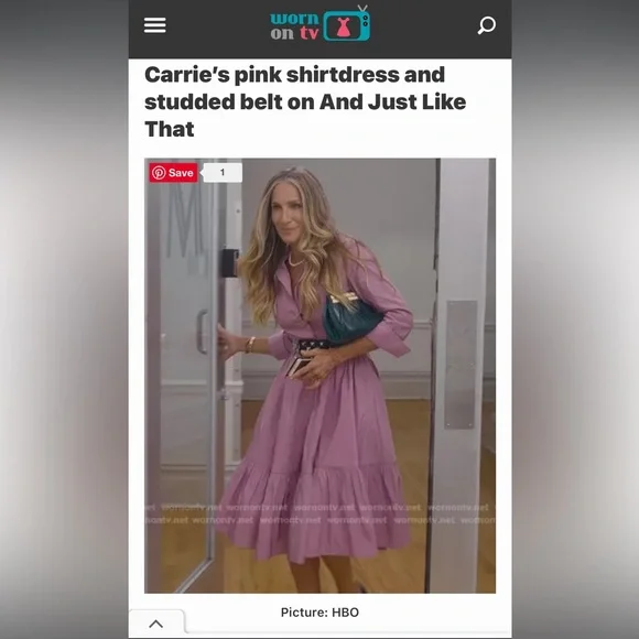 Carolina Herrera Purple Shirtdress ASO Carrie Bradshaw/SJP - Picture 3 of 16